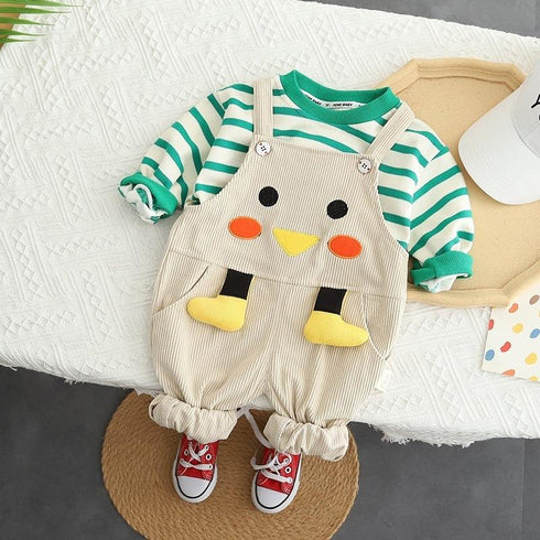 Baby cartoon suspenders two-piece suit